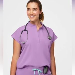 Figs Rafaela Oversized Scrub Top - Lilac Dawn Small